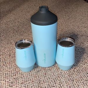 3 piece wine chiller and tumblers.